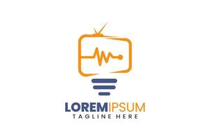 Lamp television medicine Modern Flat Unique logo template and Minimalist tv bulb logo template vector