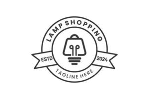 Lamp shop Modern Flat Unique logo template and Minimalist shop bulb logo template design vector