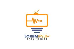 lámpara televisión medicina moderno plano único logo modelo y minimalista televisión bulbo logo modelo vector