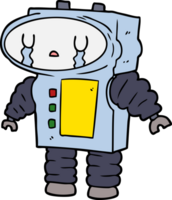 robot de dessin animé qui pleure png