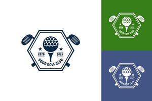 moderno plano diseño único golf pelota campeonato logo modelo y minimalista golf logo concepto vector