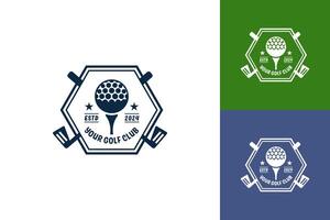 moderno plano diseño único golf pelota campeonato logo modelo y minimalista golf logo concepto vector