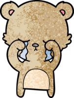 crying cartoon bear png