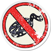 distressed sticker of a cute cartoon no movies allowed sign png