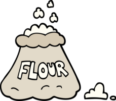 hand drawn doodle style cartoon bag of flour png