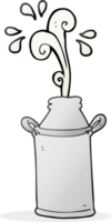 main tiré dessin animé Lait baril png