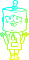 frio gradiente linha desenhando do uma desenho animado robô png