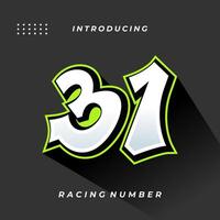 Premium Decal Racing Number Template vector