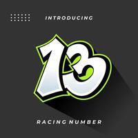 Premium Decal Racing Number Template vector