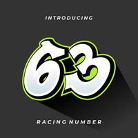 Premium Decal Racing Number Template vector