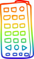 rainbow gradient line drawing of a cartoon remote control png