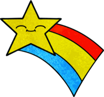 retro grunge textura desenho animado do uma tiroteio arco Iris Estrela png