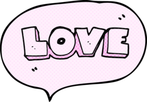 hand drawn comic book speech bubble cartoon word love png