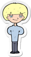 sticker of a cartoon happy man png