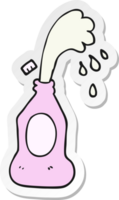 sticker of a cartoon squirting lotion bottle png