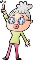 tecknad serie dans kvinna bär glasögon png