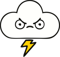 cute cartoon of a thunder cloud png