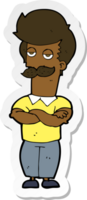 autocollant d'un homme musclé moustache dessin animé png