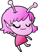 caricature de fille extraterrestre souriante png