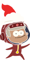 content astronaute main tiré plat Couleur illustration de une portant Père Noël chapeau png