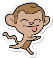 sticker of a funny cartoon monkey running png