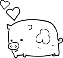 cartoon pig in love png