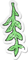 distressed sticker of a cartoon plant png