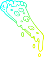 cold gradient line drawing of a cartoon slice of pizza png