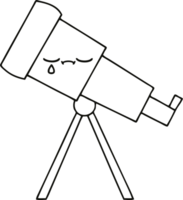 line drawing cartoon of a telescope png