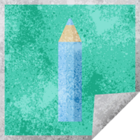 azul colorante lápiz gráfico ilustración cuadrado pegatina png