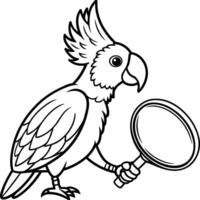 Cockatoo coloring pages. Bird outline for coloring book. vector
