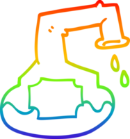 rainbow gradient line drawing of a cartoon science experiment png