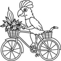 Cockatoo coloring pages. Bird outline for coloring book. vector