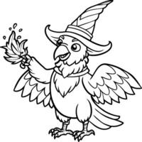 Cockatoo coloring pages. Bird outline for coloring book. vector