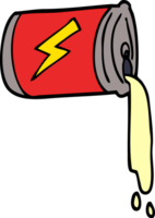 cartoon doodle pouring soda can png