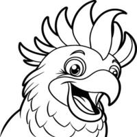 Cockatoo coloring pages. Bird outline for coloring book. vector
