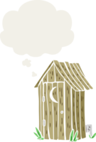 dibujos animados al aire libre baño con pensamiento burbuja en retro estilo png