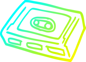 cold gradient line drawing of a cartoon retro tape cassette png