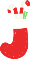 flat color illustration of christmas stocking png