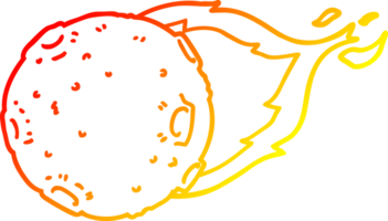 warm gradient line drawing of a cartoon meteorite png