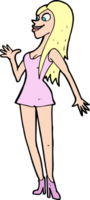 karikaturfrau im rosa kleid png