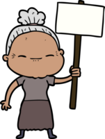 cartoon peaceful old woman png