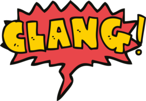 cartoon word clang with speech bubble png