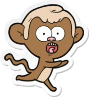 pegatina de un mono sorprendido de dibujos animados png