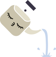 flat color retro cartoon of a pouring kettle png