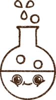 desenho a carvão de produtos químicos borbulhantes png