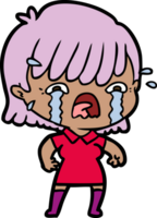 cartoon girl crying png