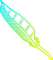 cold gradient line drawing of a cartoon feather png