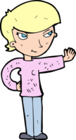 Cartoon-Frau winkt png