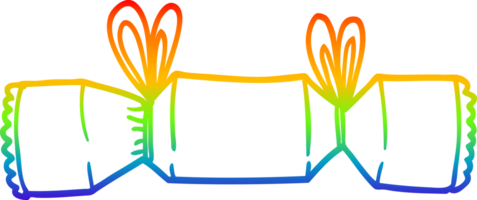 Regenbogen Gradient Linie Zeichnung von ein Karikatur Weihnachten Cracker png